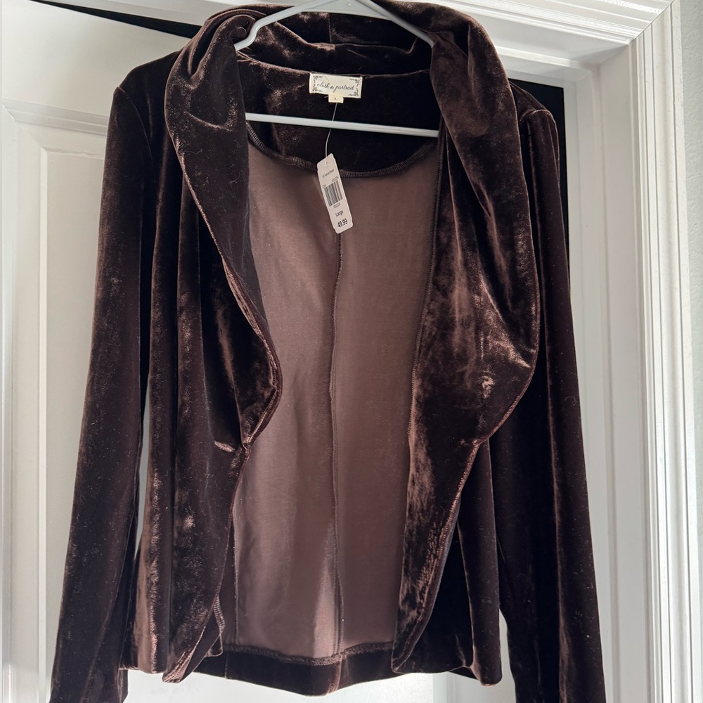 Cloth and portrait Rich Brown Velvet Blazer